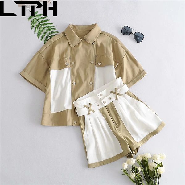 vintage tooling design two piece set women casual short sets loose jacket high waist chic shorts outfits spring 210427, White
vintage tooling design two piece set women casual short sets loose jacket high waist chic shorts outfits spring 210427, White