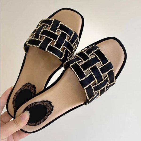 black satin woven design flat slippers open toe shiny cystal summer ladies sandals arrival slides
black satin woven design flat slippers open toe shiny cystal summer ladies sandals arrival slides