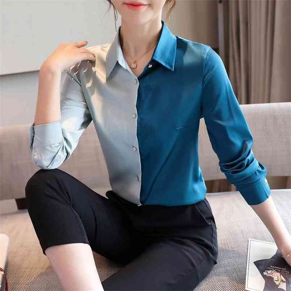 korean silk shirts women long sleeve satin elegant woman patchwok blouse office lady shirt plus size xxl 210427, White
korean silk shirts women long sleeve satin elegant woman patchwok blouse office lady shirt plus size xxl 210427, White