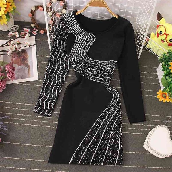 autumn arrival round neck pullover sweater all-match fashionable slim striped long sleeve hip dress uk038 210506, Black;gray
autumn arrival round neck pullover sweater all-match fashionable slim striped long sleeve hip dress uk038 210506, Black;gray