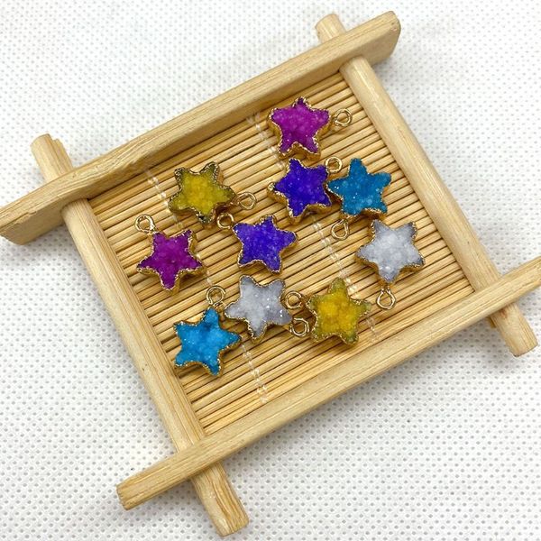 charms 2 pieces of natural agate stone pendant color star shape diy handmade fashion jewelry necklace earring accessories wholesale, Bronze;silver
charms 2 pieces of natural agate stone pendant color star shape diy handmade fashion jewelry necklace earring accessories wholesale, Bronze;silver