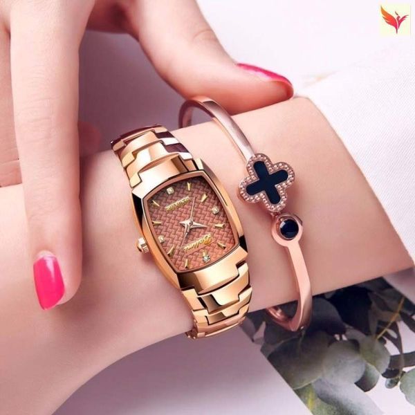 2021 wrist tungsten steel watch women's waterproof temperament fashion trend small dial non mechanical girl, Slivery;brown
2021 wrist tungsten steel watch women's waterproof temperament fashion trend small dial non mechanical girl, Slivery;brown