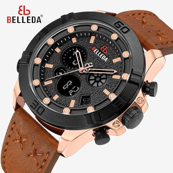 wristwatches fashion luxury belleda brand mens sports analog black leather band quartz rose gold watch men watches casual, Slivery;brown
wristwatches fashion luxury belleda brand mens sports analog black leather band quartz rose gold watch men watches casual, Slivery;brown