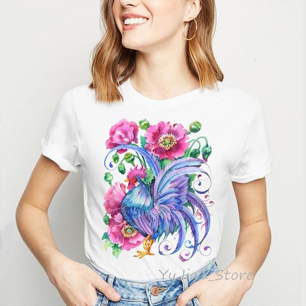 watercolor flowers blue water rooster womens kawaii clothes animal print tumblr t shirt femme streetwear ng, White
watercolor flowers blue water rooster womens kawaii clothes animal print tumblr t shirt femme streetwear ng, White