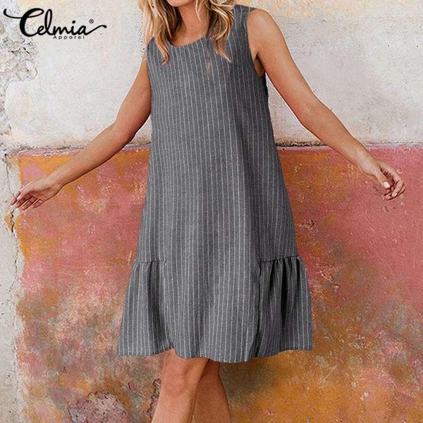 casual dresses summer sleeveless vest dress women celmia striped o-neck knee-length loose party beach sundress plus size, Black;gray
casual dresses summer sleeveless vest dress women celmia striped o-neck knee-length loose party beach sundress plus size, Black;gray