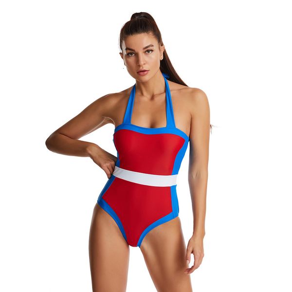 2021 tight multi color stitching dot stripe print women's one piece swimsuit, White;black
2021 tight multi color stitching dot stripe print women's one piece swimsuit, White;black