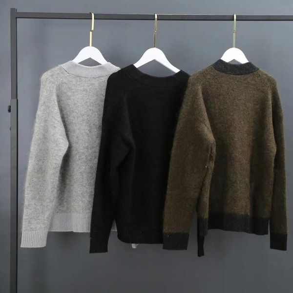 women's knits & tees mohair blend v-neck women knit cardigan sweater long sleeve loose single-breasted lady autumn winter, White
women's knits & tees mohair blend v-neck women knit cardigan sweater long sleeve loose single-breasted lady autumn winter, White