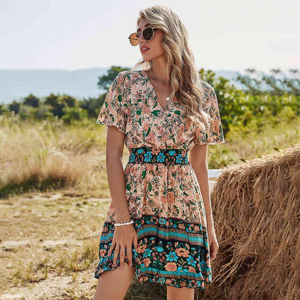 spring women's high waist ruffled a-line mini dress for womens casual bohemian print short long sleeve vintage dress women 210423, Black;gray
spring women's high waist ruffled a-line mini dress for womens casual bohemian print short long sleeve vintage dress women 210423, Black;gray