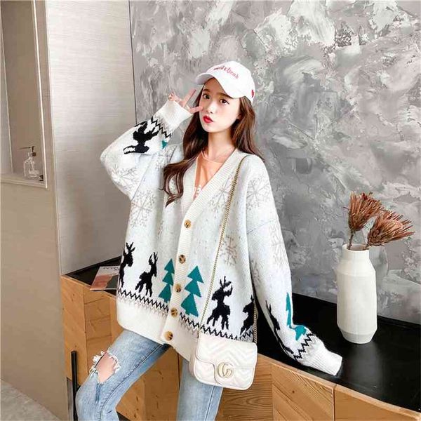 autumn and winter casual sweater women loose lazy wind tree jacket knitted cardigan 210427, White;black
autumn and winter casual sweater women loose lazy wind tree jacket knitted cardigan 210427, White;black