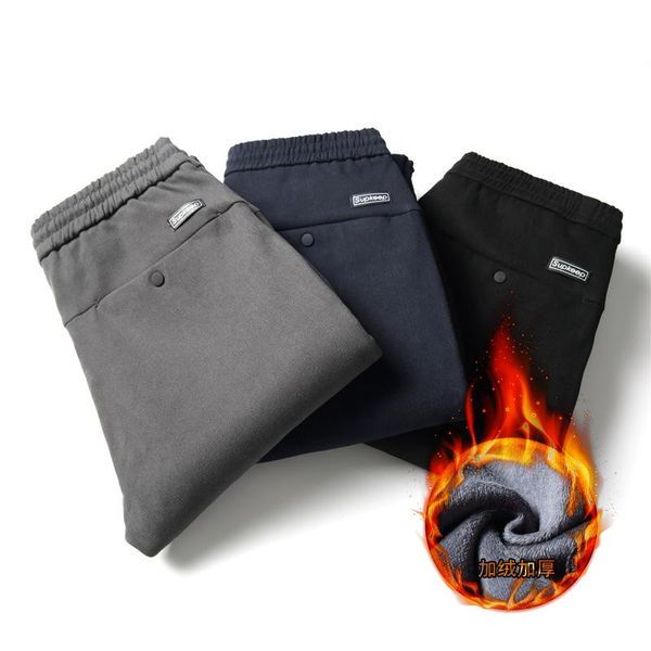 men's pants thick plaid casual plus velvet warm fashion wild feet slim trousers gold padded, Black
men's pants thick plaid casual plus velvet warm fashion wild feet slim trousers gold padded, Black