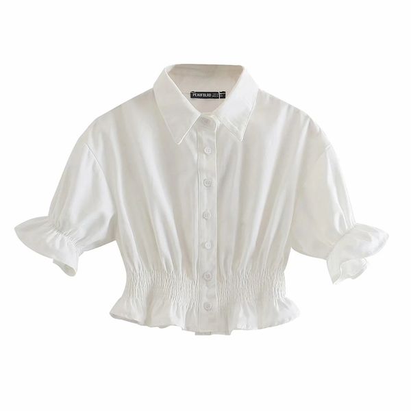 summer chic women elegant white blouses retro crop shirt sleeve ruffles female slim lady 210520
summer chic women elegant white blouses retro crop shirt sleeve ruffles female slim lady 210520