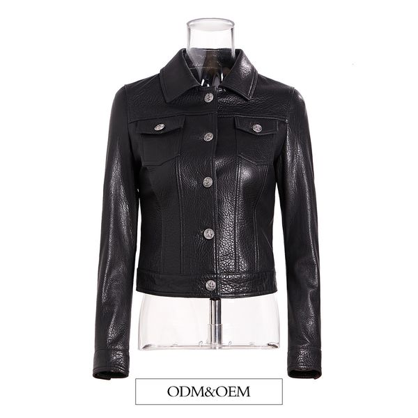 women's luxury jacket 2021 autumn and winter single breasted slim fit short long sleeve lapel leather coat women's, Black;brown
women's luxury jacket 2021 autumn and winter single breasted slim fit short long sleeve lapel leather coat women's, Black;brown