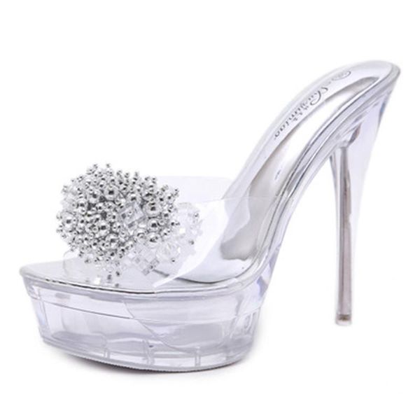 slippers 14cm sandals, crystal transparent high heels, glass water diamond heels cool, Black
slippers 14cm sandals, crystal transparent high heels, glass water diamond heels cool, Black