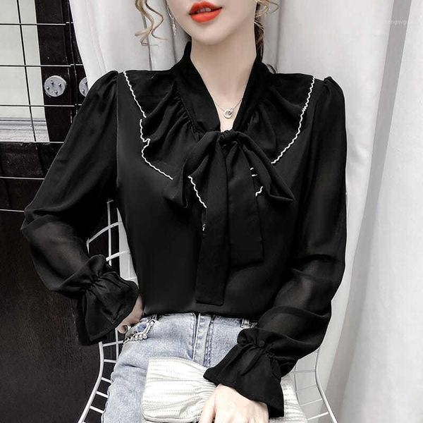 women's blouses & shirts spring/summer 2021 v-neck long sleeve chiffon shirt bell clothing blouse women blusas ropa de mujer, White
women's blouses & shirts spring/summer 2021 v-neck long sleeve chiffon shirt bell clothing blouse women blusas ropa de mujer, White
