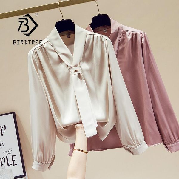 women's blouses & shirts satin bowtie designer loose ruched shoulder silk workwear 2021 spring and autumn t12101x, White
women's blouses & shirts satin bowtie designer loose ruched shoulder silk workwear 2021 spring and autumn t12101x, White