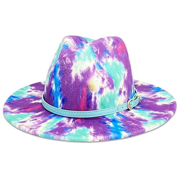wide brim hats men women purple tie dye belt hat panama felt fedoras artificial wool british style jazz cap, Blue;gray
wide brim hats men women purple tie dye belt hat panama felt fedoras artificial wool british style jazz cap, Blue;gray