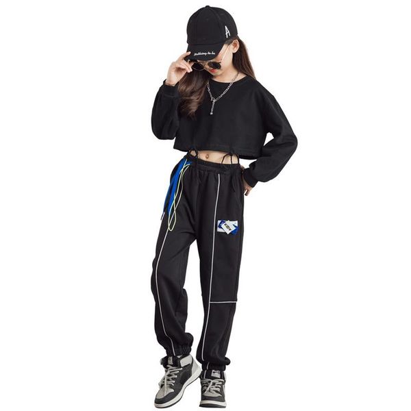 trousers kids sweatpants boys girls streetwear hip hop loose casual harem pants children dance clothing long, Blue