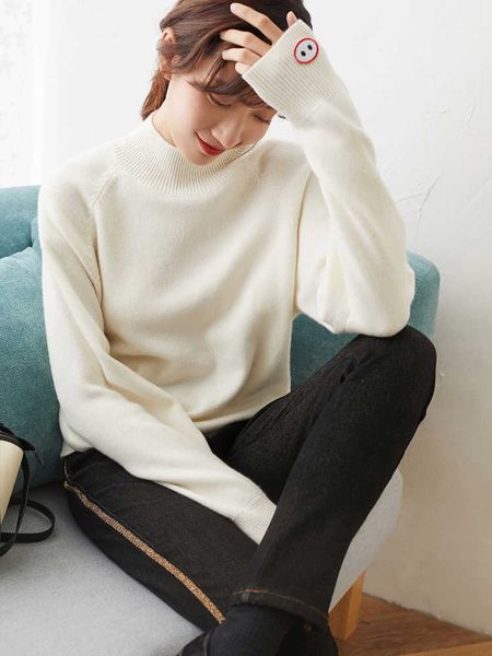 women's sweaters turtleneck tall sweater thick cashmere loose long-sleeve jd57, White;black
women's sweaters turtleneck tall sweater thick cashmere loose long-sleeve jd57, White;black