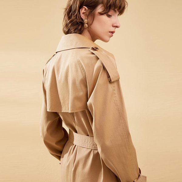 women's trench coats cotton waterproof windbreaker female long section 2021 autumn and winter british wind with waist over knee loose j, Tan;black
women's trench coats cotton waterproof windbreaker female long section 2021 autumn and winter british wind with waist over knee loose j, Tan;black