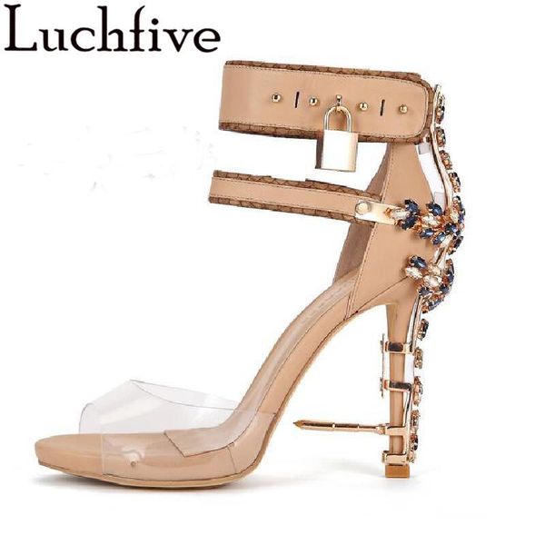gladiator crystal rhinestone embellished pvc sandals women spiked metal padlock high heels runway ankle strap wedding shoes, Black
gladiator crystal rhinestone embellished pvc sandals women spiked metal padlock high heels runway ankle strap wedding shoes, Black