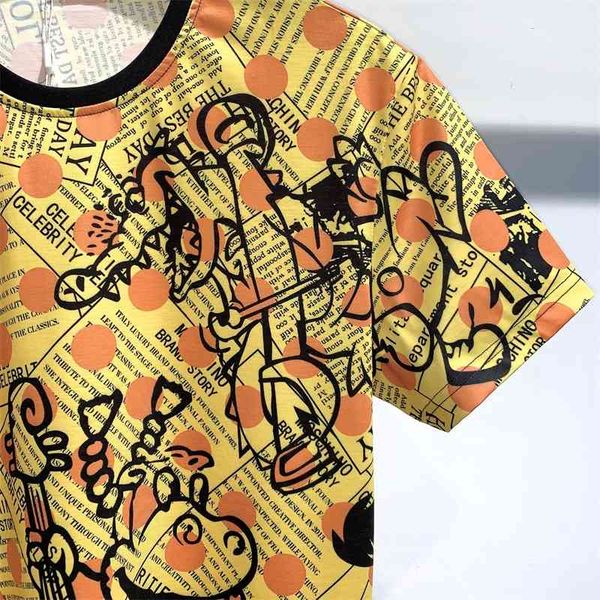 2021 Summer Fashion Men's T-shirt Short Sleeve Yellow Character Pattern Casual Personality Couple Top Two Colors, Multi
2021 Summer Fashion Men's T-shirt Short Sleeve Yellow Character Pattern Casual Personality Couple Top Two Colors, Multi