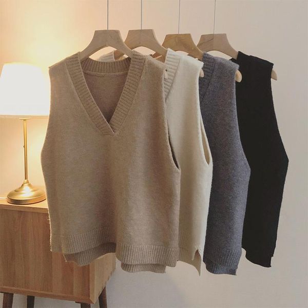 women's vests thread solid v-nect sweater vest women korean sleeveless knit waistcoat students loose jk, Black;white
women's vests thread solid v-nect sweater vest women korean sleeveless knit waistcoat students loose jk, Black;white
