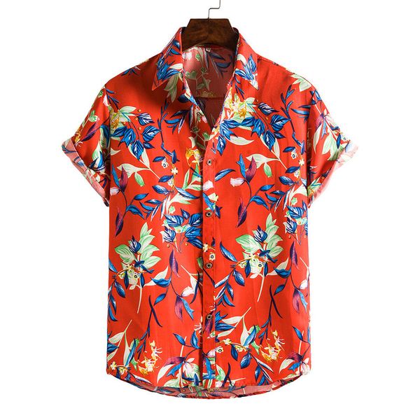 red tropical design hawaiian style men's short-sleeved shirt geometric print party beach daily casual lapel, White;black
red tropical design hawaiian style men's short-sleeved shirt geometric print party beach daily casual lapel, White;black