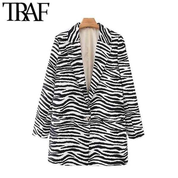women fashion single button animal print blazer coat vintage long sleeve pockets female outerwear chic veste femme 210507, White;black
women fashion single button animal print blazer coat vintage long sleeve pockets female outerwear chic veste femme 210507, White;black