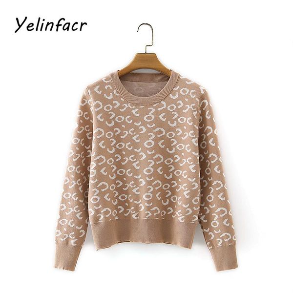 leopard jacquard ladies knitted sweater winter loose thick long-sleeved women's pullover casual warm all-match 4 colors sweaters, White;black
leopard jacquard ladies knitted sweater winter loose thick long-sleeved women's pullover casual warm all-match 4 colors sweaters, White;black