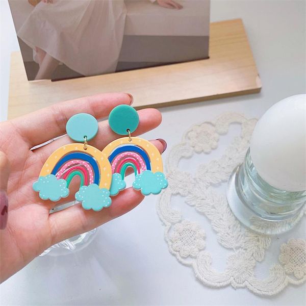 stud creative funny rainbow earrings for women fashion colorful pendant acylic cute refresh caetoon female trendy jewelry eg16, Golden;silver
stud creative funny rainbow earrings for women fashion colorful pendant acylic cute refresh caetoon female trendy jewelry eg16, Golden;silver