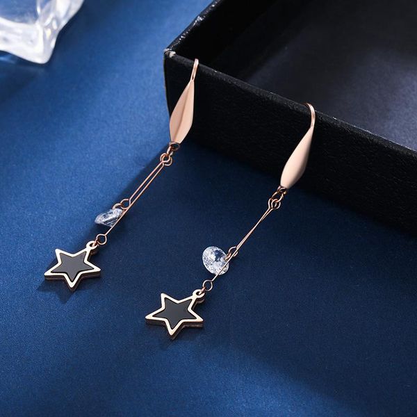 dangle & chandelier korean style five-pointed star earrings zircon rose gold geometric long jewelry stainless steel women cute accessories, Silver
dangle & chandelier korean style five-pointed star earrings zircon rose gold geometric long jewelry stainless steel women cute accessories, Silver