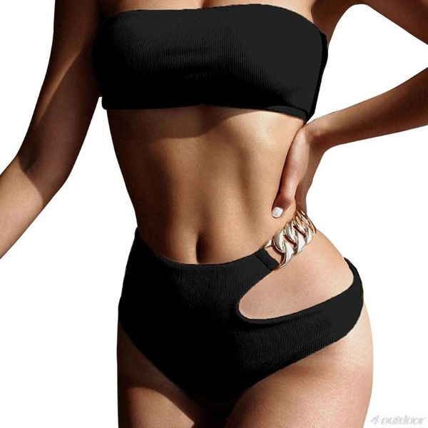 one-piece suits women 2pcs bikini set bandeau ribbed swimsuit cutout waist chain beachwear l69f
one-piece suits women 2pcs bikini set bandeau ribbed swimsuit cutout waist chain beachwear l69f