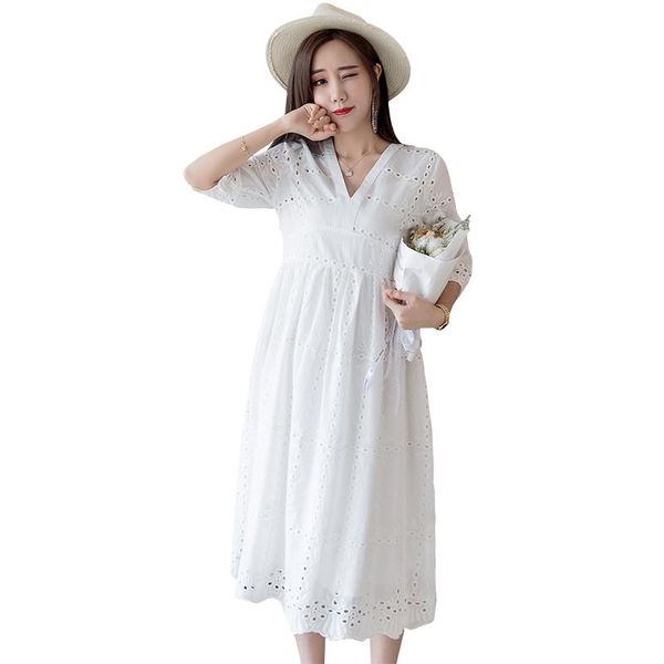 maternity dresses v neck women summer pregnancy high waist slim party dress sweet lovely hollow out cotton clothes for pregnant, White
maternity dresses v neck women summer pregnancy high waist slim party dress sweet lovely hollow out cotton clothes for pregnant, White