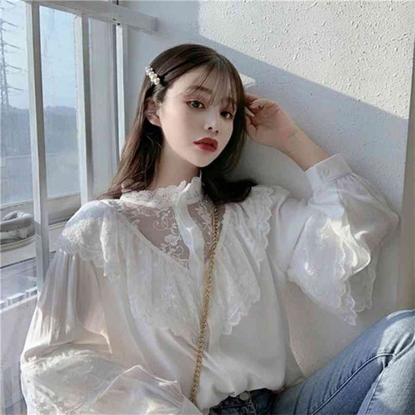 arrival spring korea fashion women stand collar lantern sleeve white shirt sweet cute lace embroidery blouse s517 210512
arrival spring korea fashion women stand collar lantern sleeve white shirt sweet cute lace embroidery blouse s517 210512