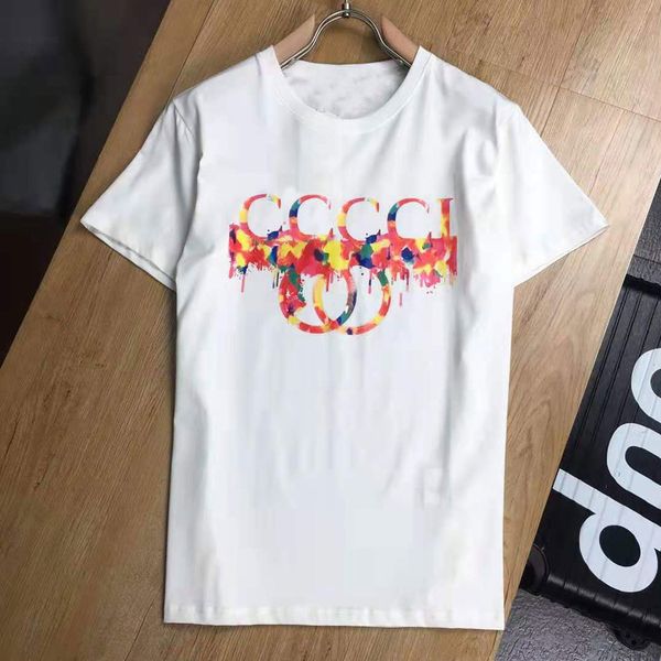 2021 spring and summer new products colorful gradient graffiti inkjet letter printing couple's short sleeve t-shirt men's fashion, White
2021 spring and summer new products colorful gradient graffiti inkjet letter printing couple's short sleeve t-shirt men's fashion, White