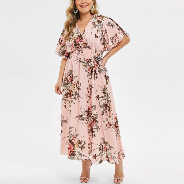 plus size dresses women xl-5xl boho dress ladies fashion floral printed v-neck casual short sleeve chiffon summer vestidos, Black
plus size dresses women xl-5xl boho dress ladies fashion floral printed v-neck casual short sleeve chiffon summer vestidos, Black