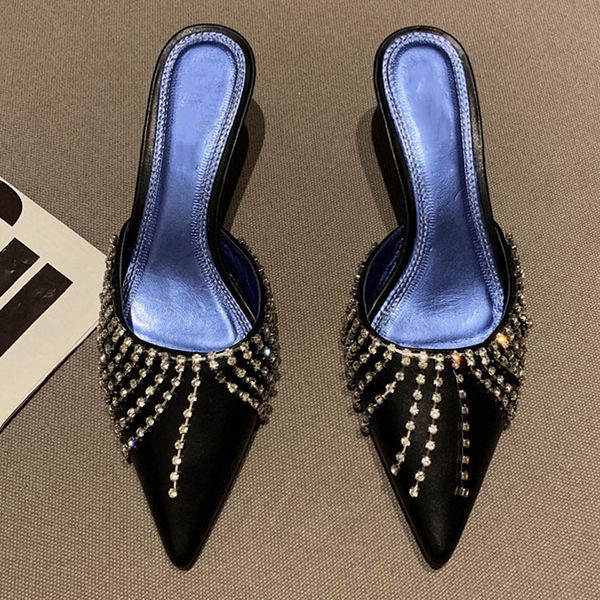 2021 women slippers thin low heel slides ladies fashion slip on mules luxury rhinestone female flip flops elegant woman shoes, Black
2021 women slippers thin low heel slides ladies fashion slip on mules luxury rhinestone female flip flops elegant woman shoes, Black