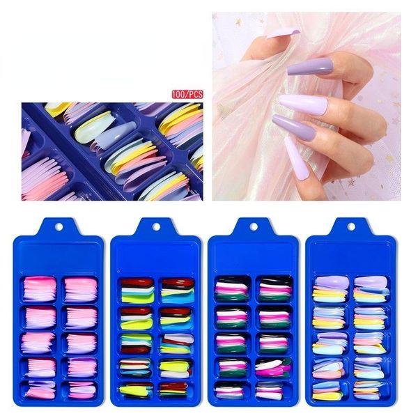 false nails 100pcs colorful acrylic long coffin fake flat shape art tips natural full cover nail manicure tools, Red;gold
false nails 100pcs colorful acrylic long coffin fake flat shape art tips natural full cover nail manicure tools, Red;gold