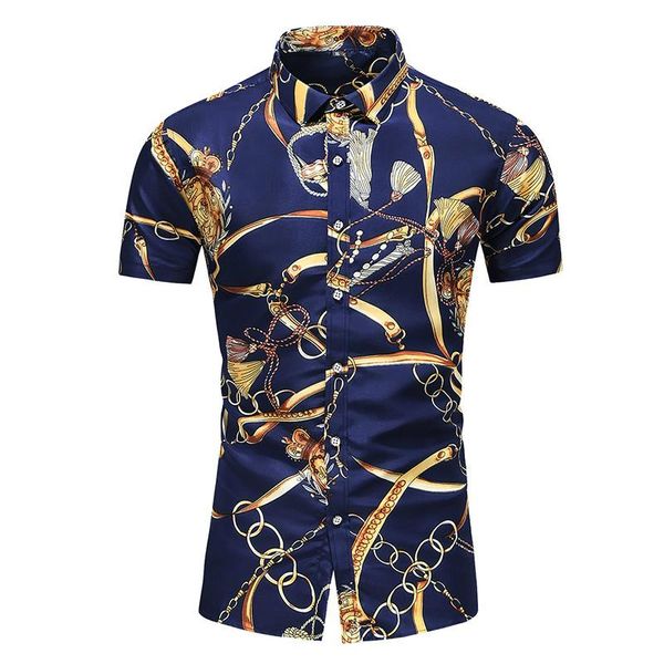 men's casual shirts summer fashion personality printed men with short sleeve plus size beach hawaiian shirt, White;black
men's casual shirts summer fashion personality printed men with short sleeve plus size beach hawaiian shirt, White;black