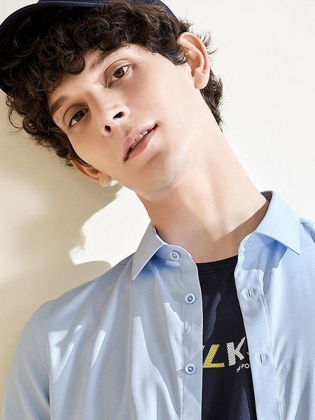 men's dress shirts lksd summer bussiness shirt solid turn-down collar single-breasted causal for men f05030041, White;black
men's dress shirts lksd summer bussiness shirt solid turn-down collar single-breasted causal for men f05030041, White;black