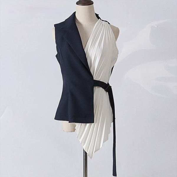 women's vests ruched asymmetrical vest for women v neck sleeveless lace up patchwork waistcoat summer fashion ol clothing, Black;white
women's vests ruched asymmetrical vest for women v neck sleeveless lace up patchwork waistcoat summer fashion ol clothing, Black;white