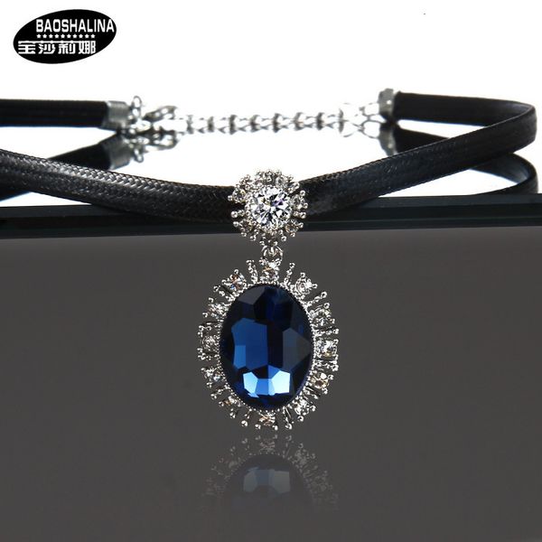 paulina premium classic versatile neck chain korean pendant oval clavicle black leather rope necklace, Silver
paulina premium classic versatile neck chain korean pendant oval clavicle black leather rope necklace, Silver