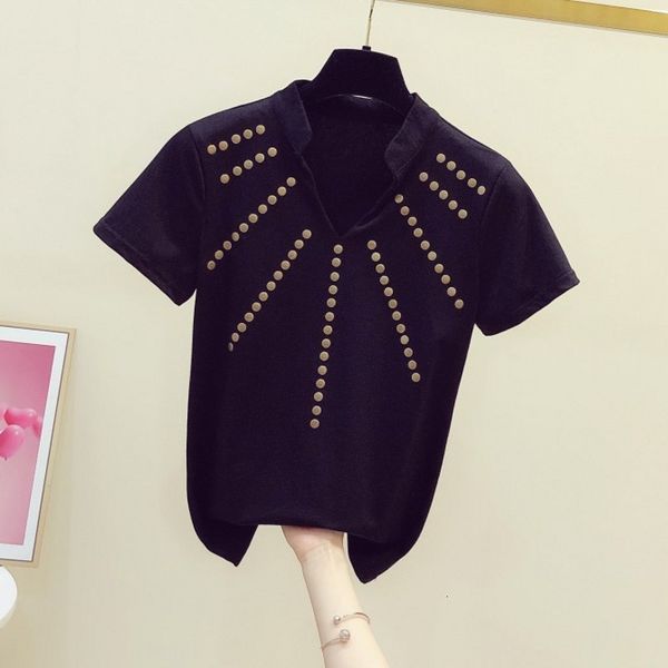 t shirt rivet tshirt for women summer fashion circle riveting v-neck short sleeve t-shirt girls ladies slimming t shirts tee, White
t shirt rivet tshirt for women summer fashion circle riveting v-neck short sleeve t-shirt girls ladies slimming t shirts tee, White