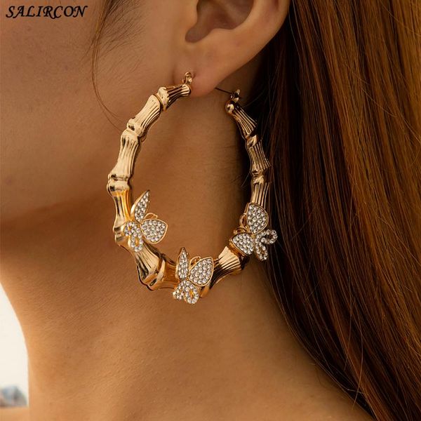dangle & chandelier punk luxury crystal butterfly bamboo hoop earrings for women girls vintage big circle hanging piercing jewelry 2021, Silver
dangle & chandelier punk luxury crystal butterfly bamboo hoop earrings for women girls vintage big circle hanging piercing jewelry 2021, Silver