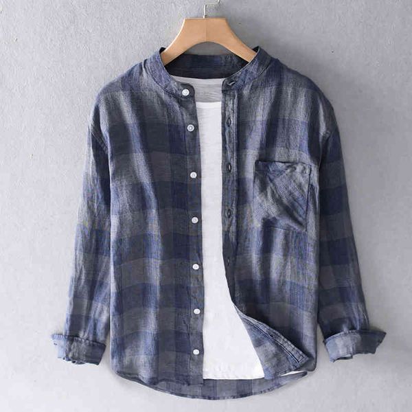men's t-shirts original designer 100% linen brand shirts plaid stand collar for men coffee color long sleeve shirt mens overhemd t2gh, White;black
men's t-shirts original designer 100% linen brand shirts plaid stand collar for men coffee color long sleeve shirt mens overhemd t2gh, White;black