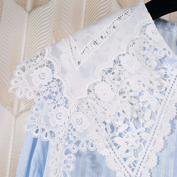 shirt 2021 autumn stitching lace lapel striped women's ox0x, White
shirt 2021 autumn stitching lace lapel striped women's ox0x, White