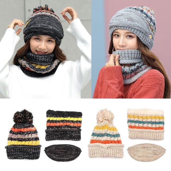 hats, scarves & gloves sets windproof mask scarf knitted fleece lined ski hat women's beanies with pompom, Blue;gray
hats, scarves & gloves sets windproof mask scarf knitted fleece lined ski hat women's beanies with pompom, Blue;gray