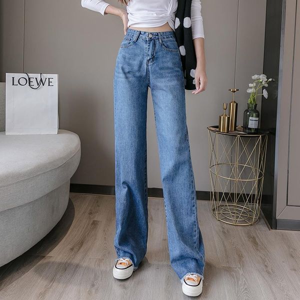 women's jeans juaykala 2021 autumn retro wide leg female high waist loose straight edging trousers vintage woman, Blue
women's jeans juaykala 2021 autumn retro wide leg female high waist loose straight edging trousers vintage woman, Blue