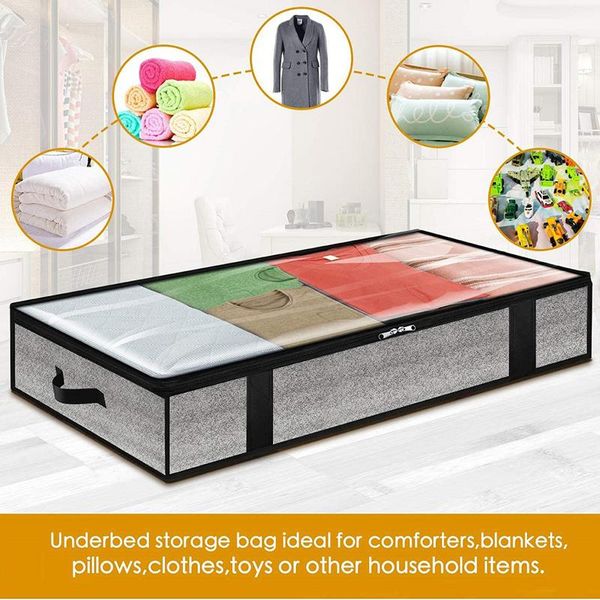 clothing & wardrobe storage 2 pcs underbed bags 90l large capacity quilt clothes organizers with window & handle dual zipper foldable lx
clothing & wardrobe storage 2 pcs underbed bags 90l large capacity quilt clothes organizers with window & handle dual zipper foldable lx
