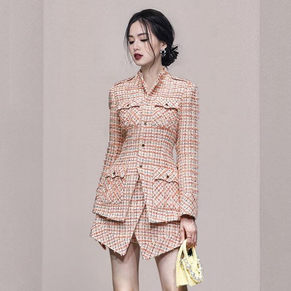 women's tracksuits women tweed coat suit high autumn quality long sleeve single-breasted slim woolen blend jacket+chic shorts skirts 2, Gray
women's tracksuits women tweed coat suit high autumn quality long sleeve single-breasted slim woolen blend jacket+chic shorts skirts 2, Gray